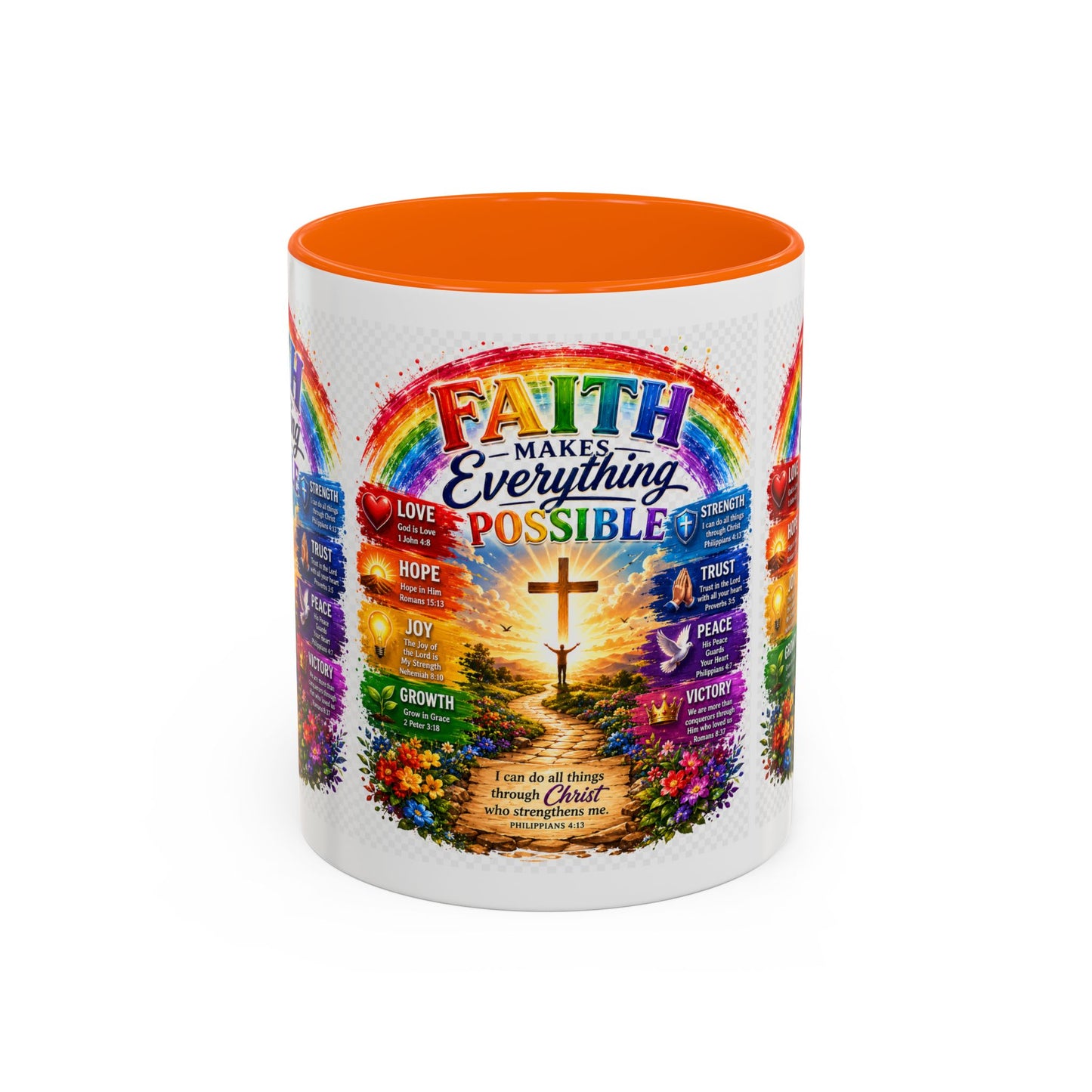 Faith Makes Everything Possible Coffee Mug — Inspirational Christian Accent Mug