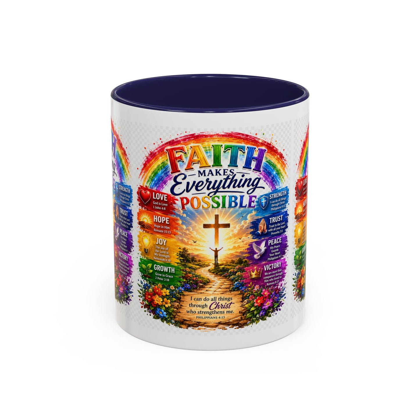 Faith Makes Everything Possible Coffee Mug — Inspirational Christian Accent Mug
