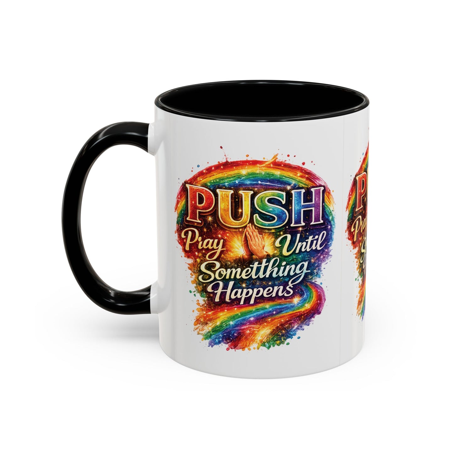 Rainbow Prayer Coffee Mug — Colorful Inspirational Accent Mug (11/15oz)