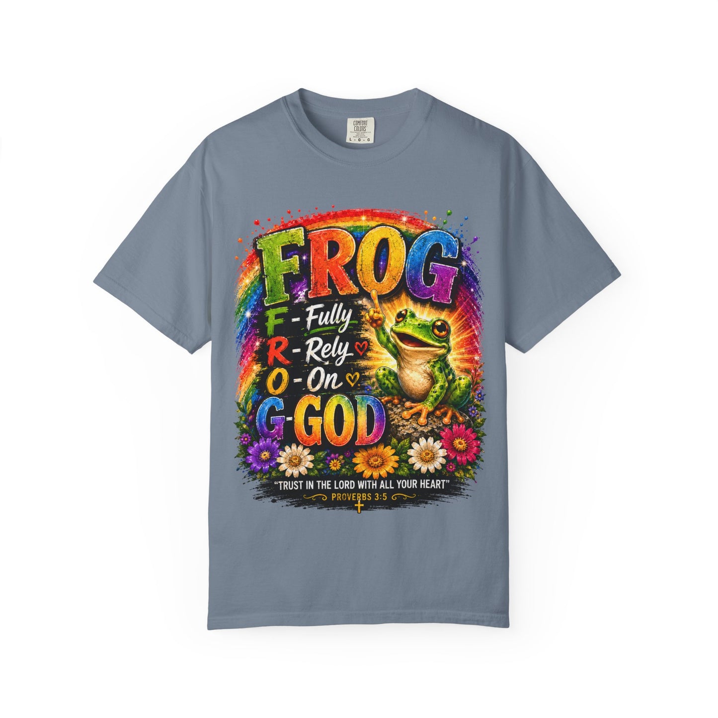 Frog — "Fully Rely On God" Colorful Christian T-Shirt