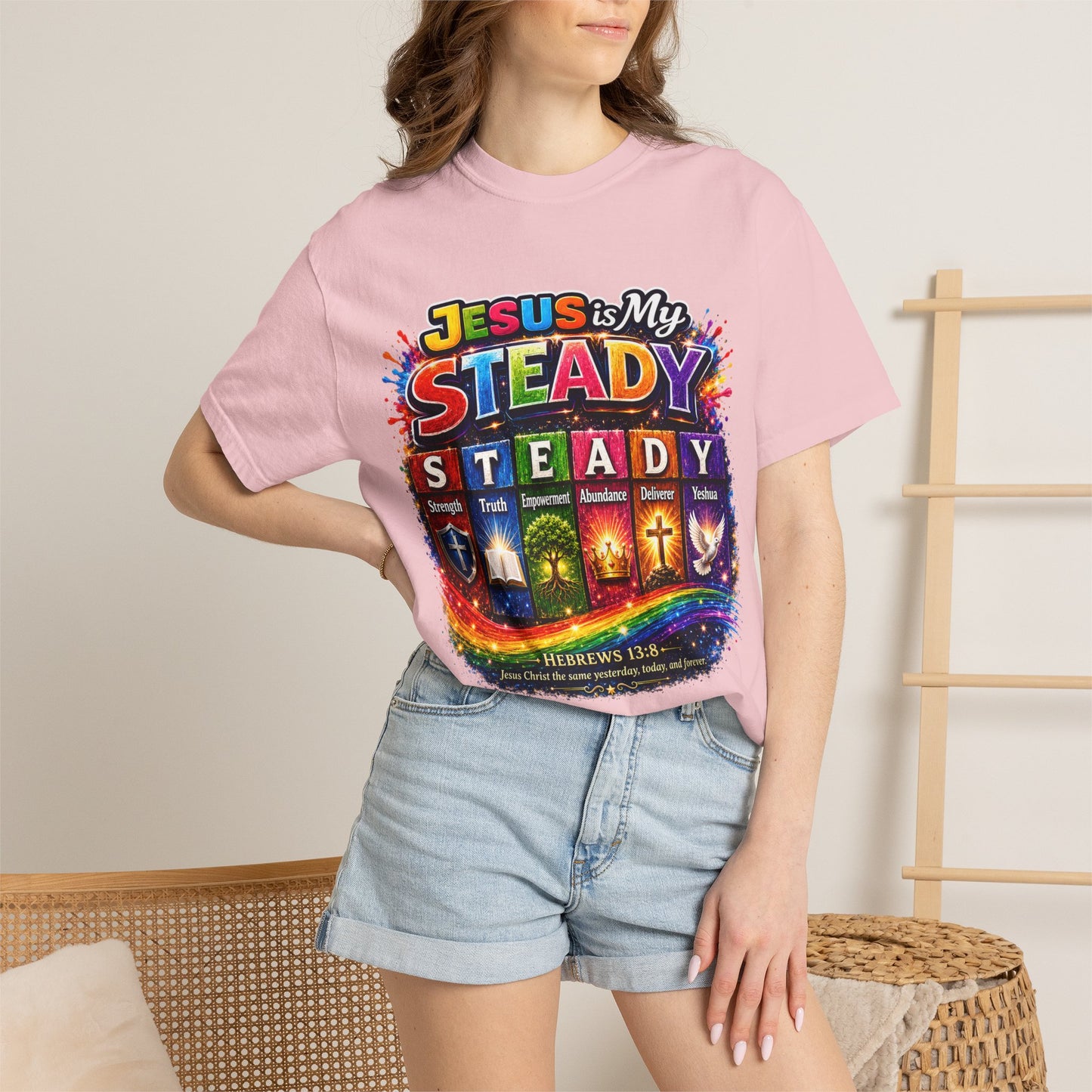Jesus Is My Steady Rainbow T-shirt