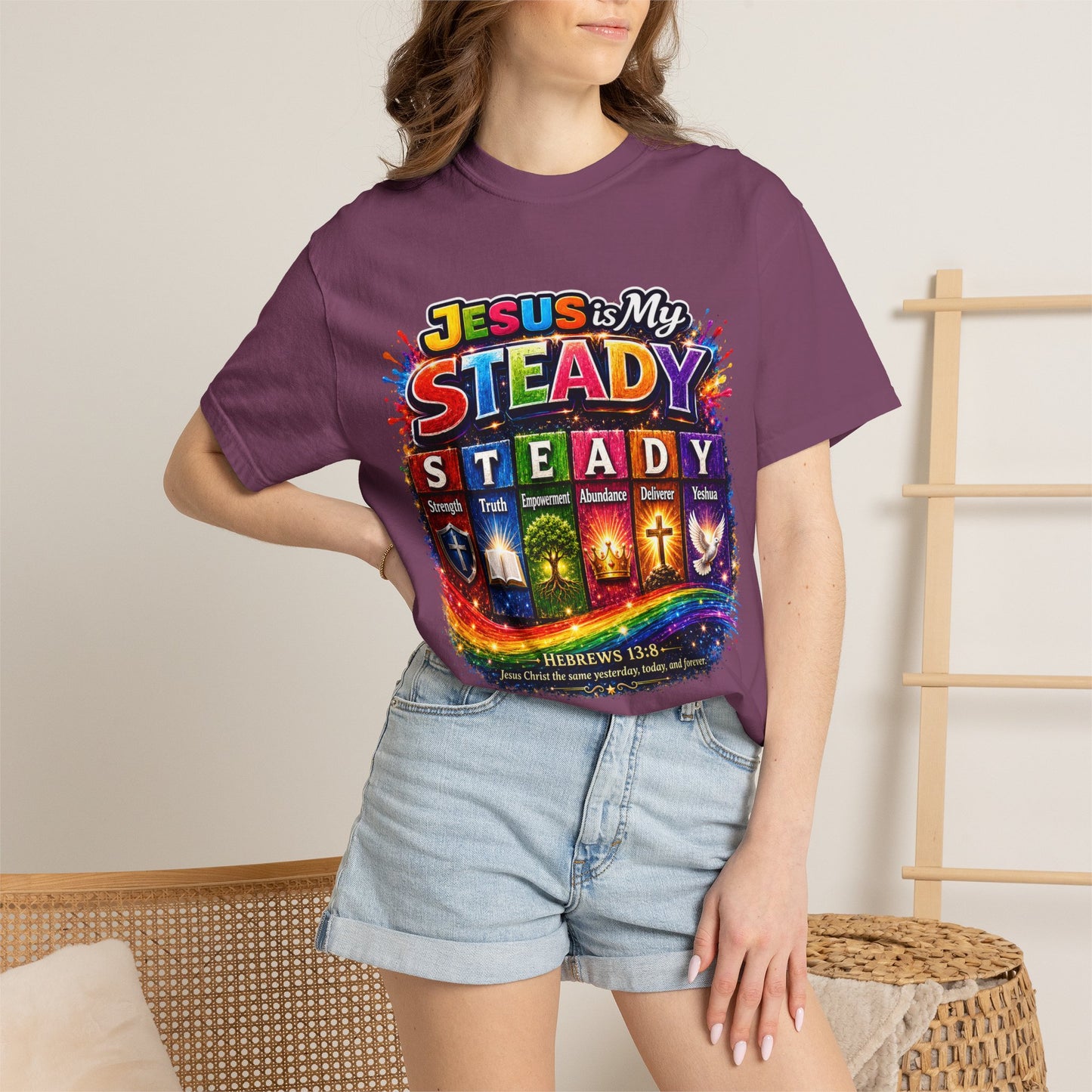 Jesus Is My Steady Rainbow T-shirt