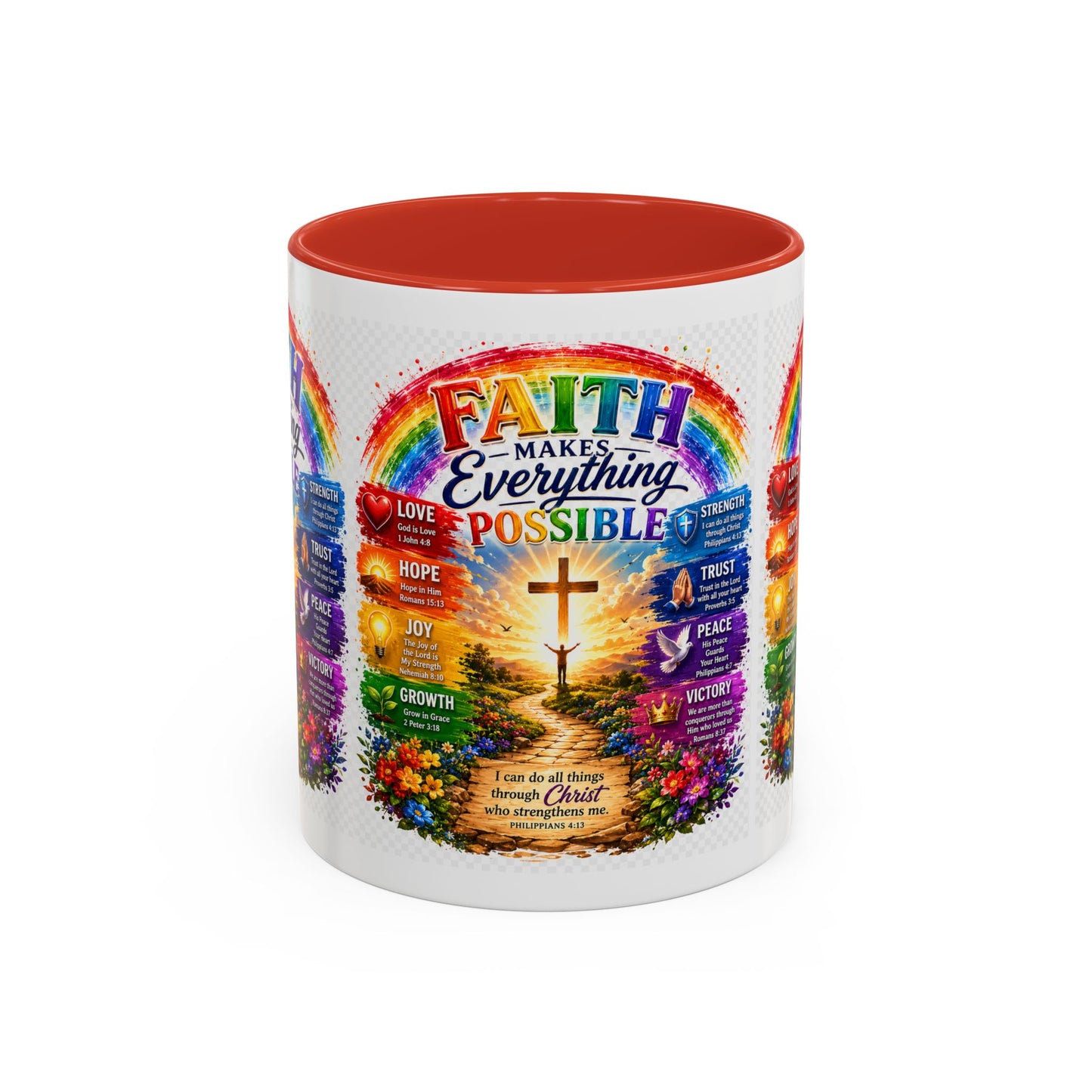 Faith Makes Everything Possible Coffee Mug — Inspirational Christian Accent Mug