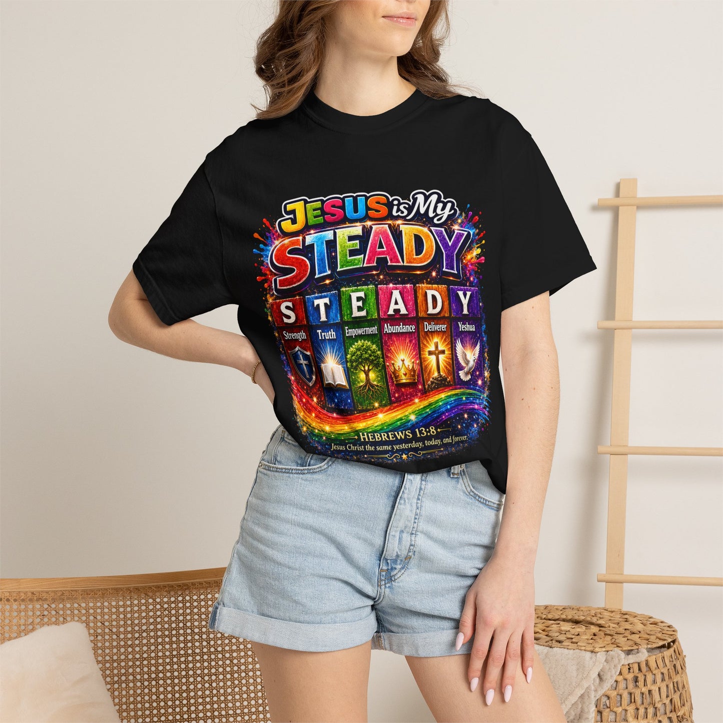 Jesus Is My Steady Rainbow T-shirt
