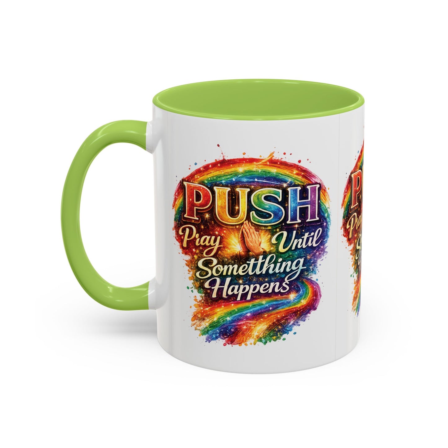 Rainbow Prayer Coffee Mug — Colorful Inspirational Accent Mug (11/15oz)