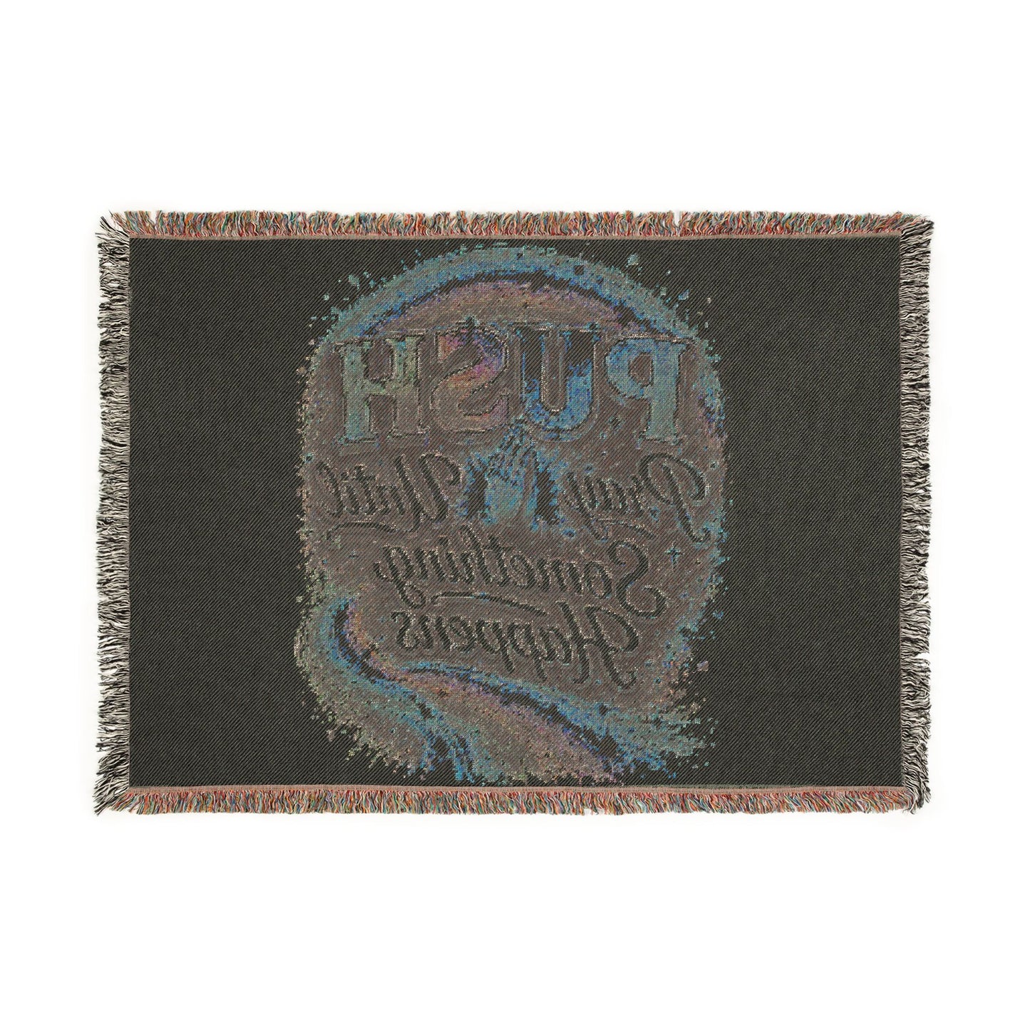 Inspirational Woven Blanket — 'PUSH: Pray Until Something Happens' Throw