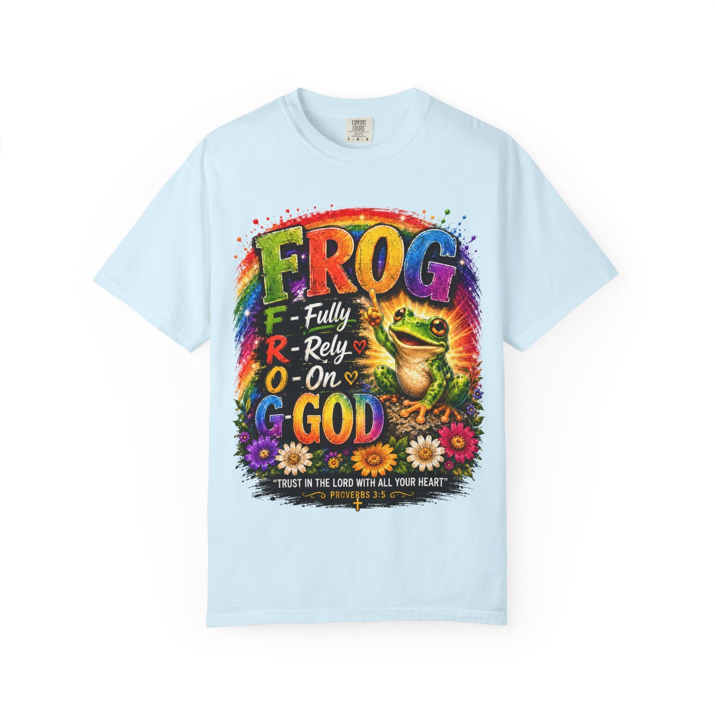 Frog — "Fully Rely On God" Colorful Christian T-Shirt