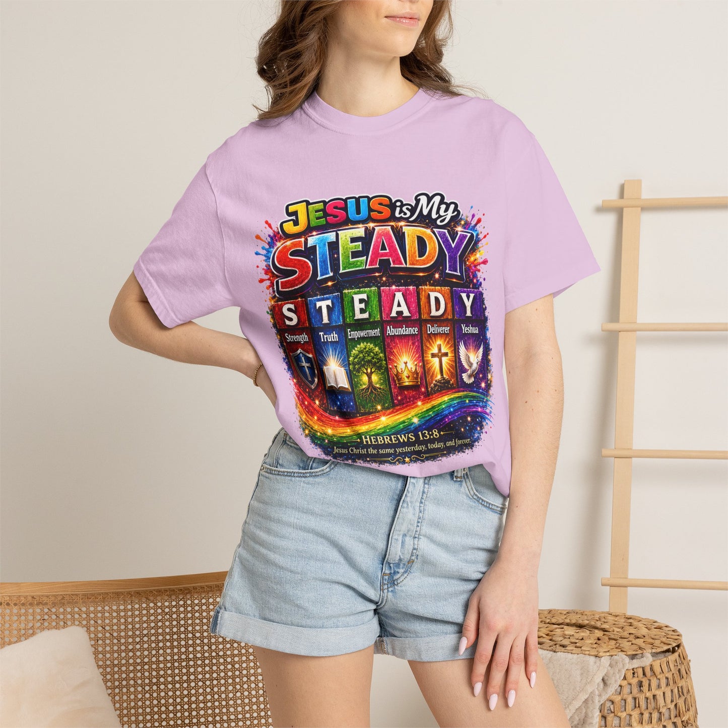 Jesus Is My Steady Rainbow T-shirt