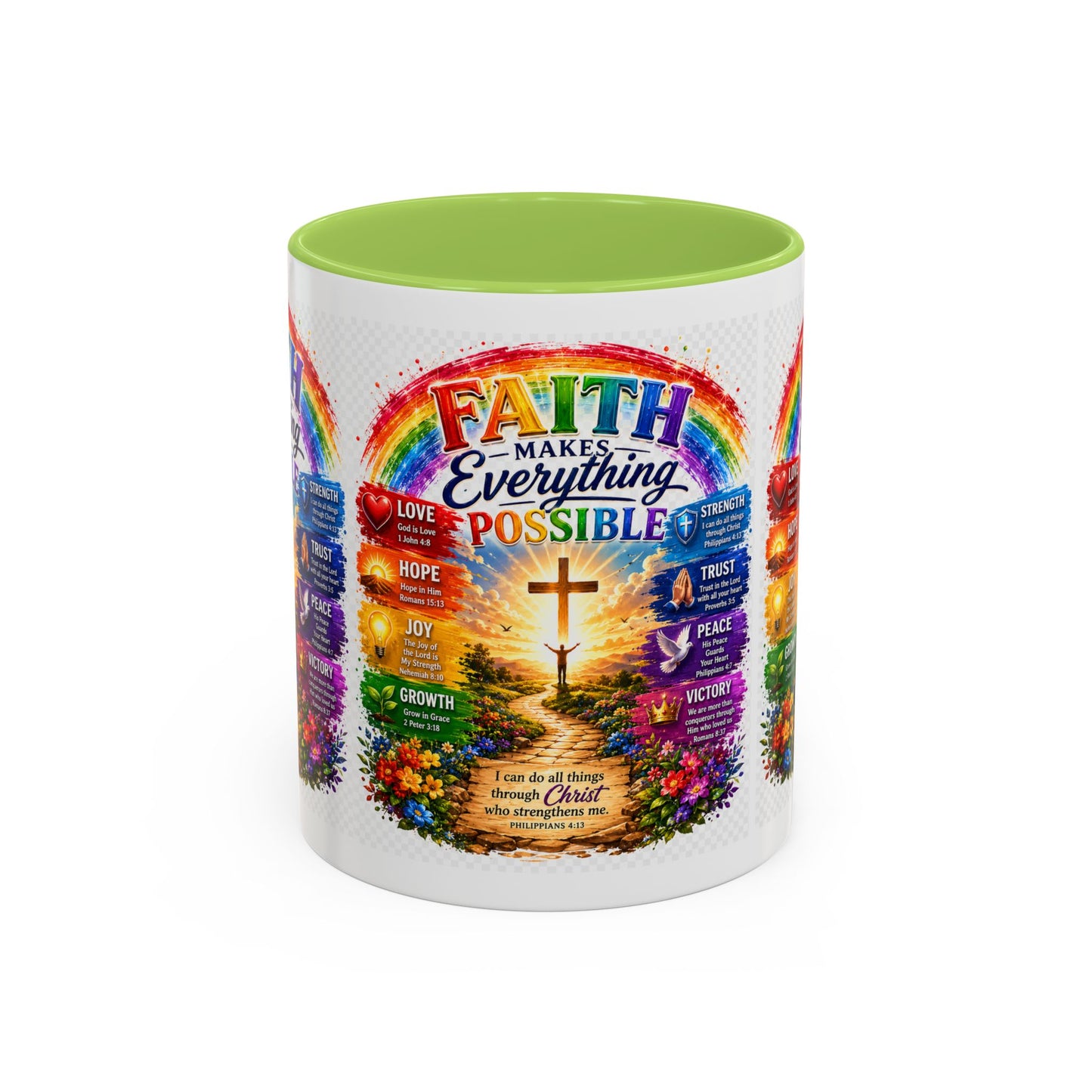 Faith Makes Everything Possible Coffee Mug — Inspirational Christian Accent Mug
