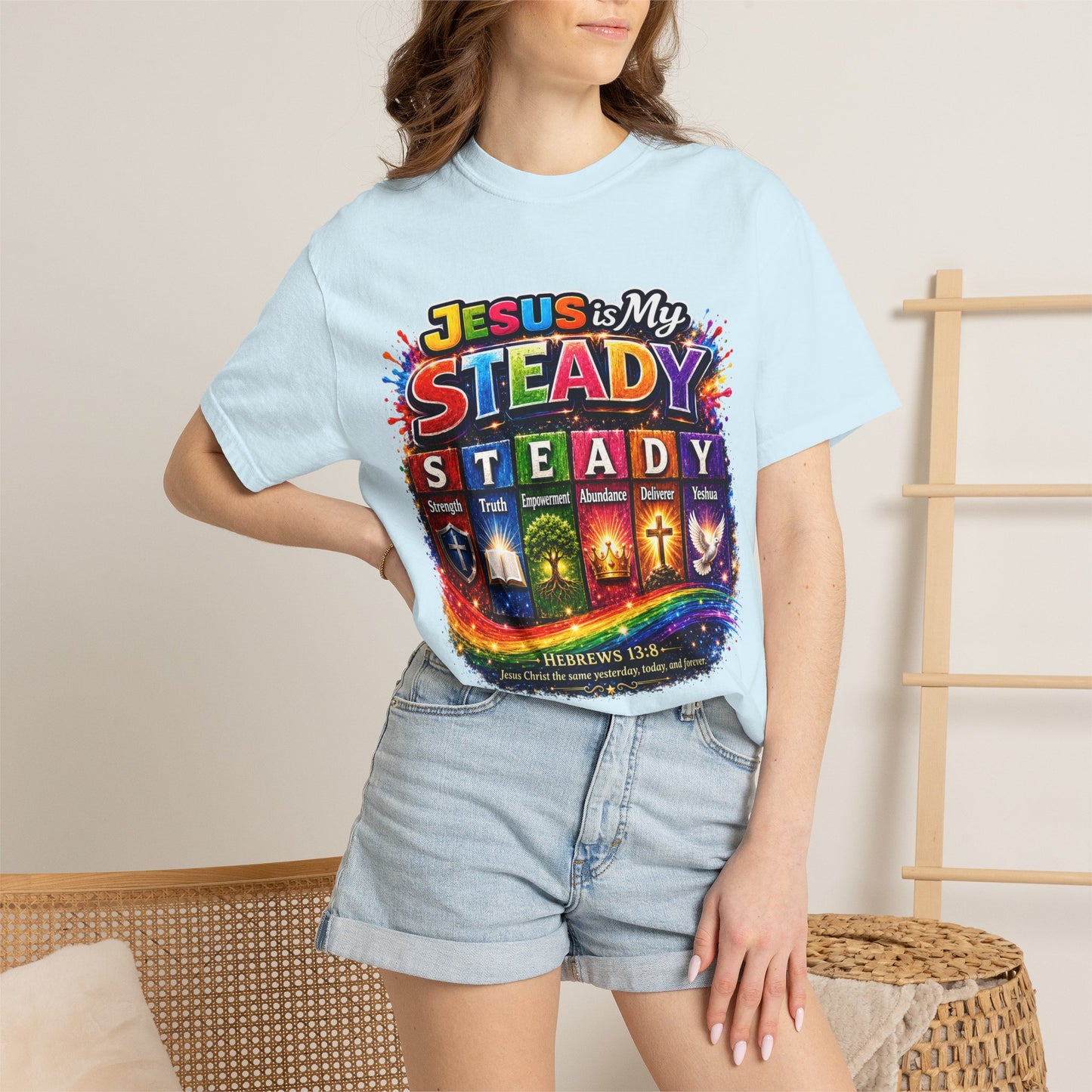 Jesus Is My Steady Rainbow T-shirt