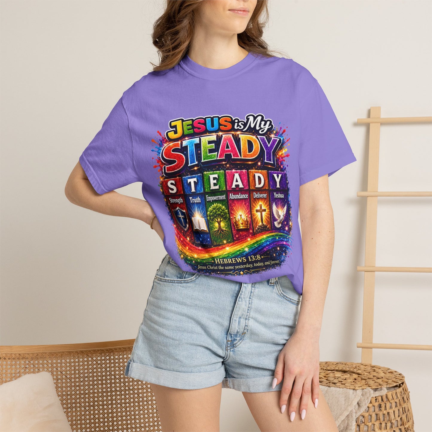 Jesus Is My Steady Rainbow T-shirt