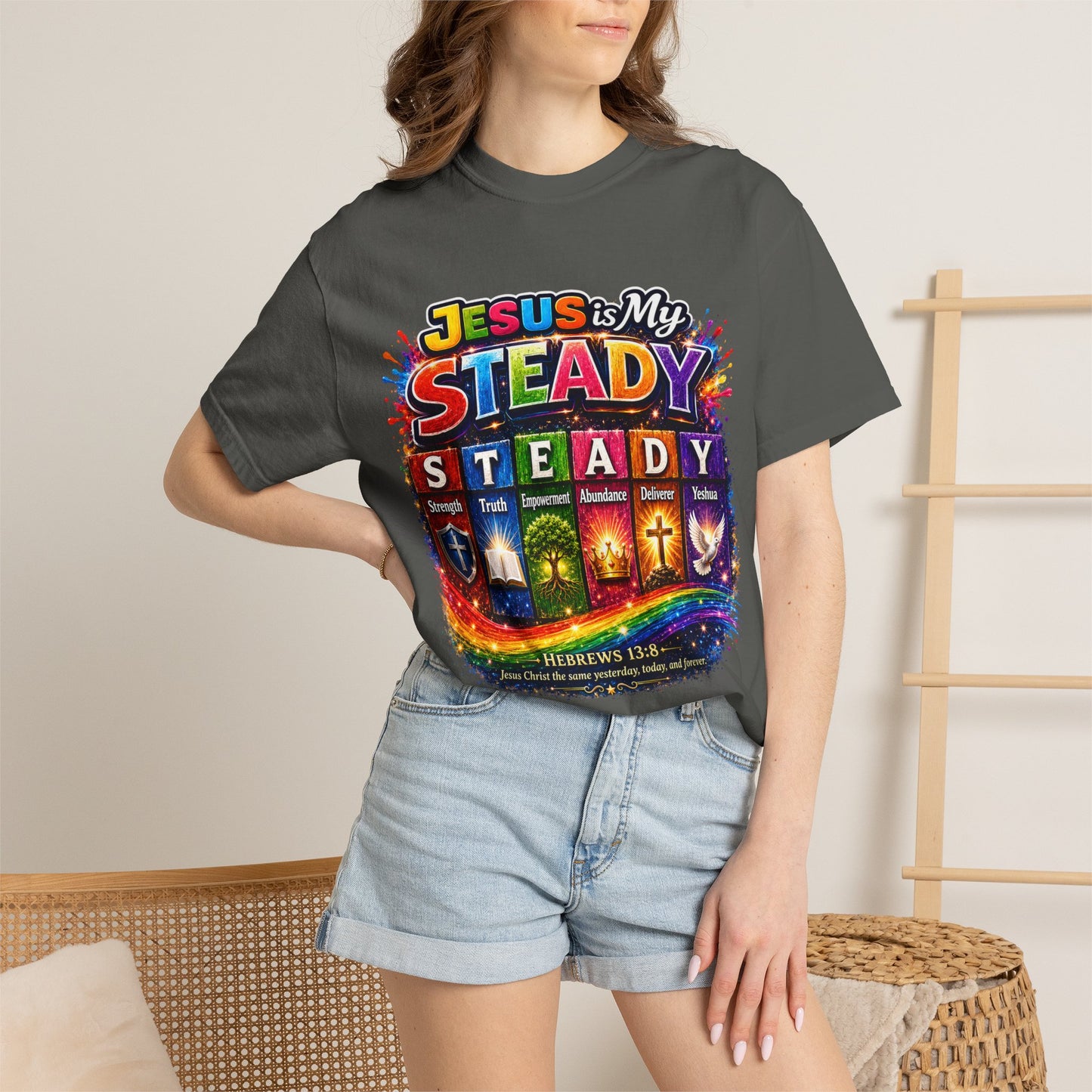 Jesus Is My Steady Rainbow T-shirt