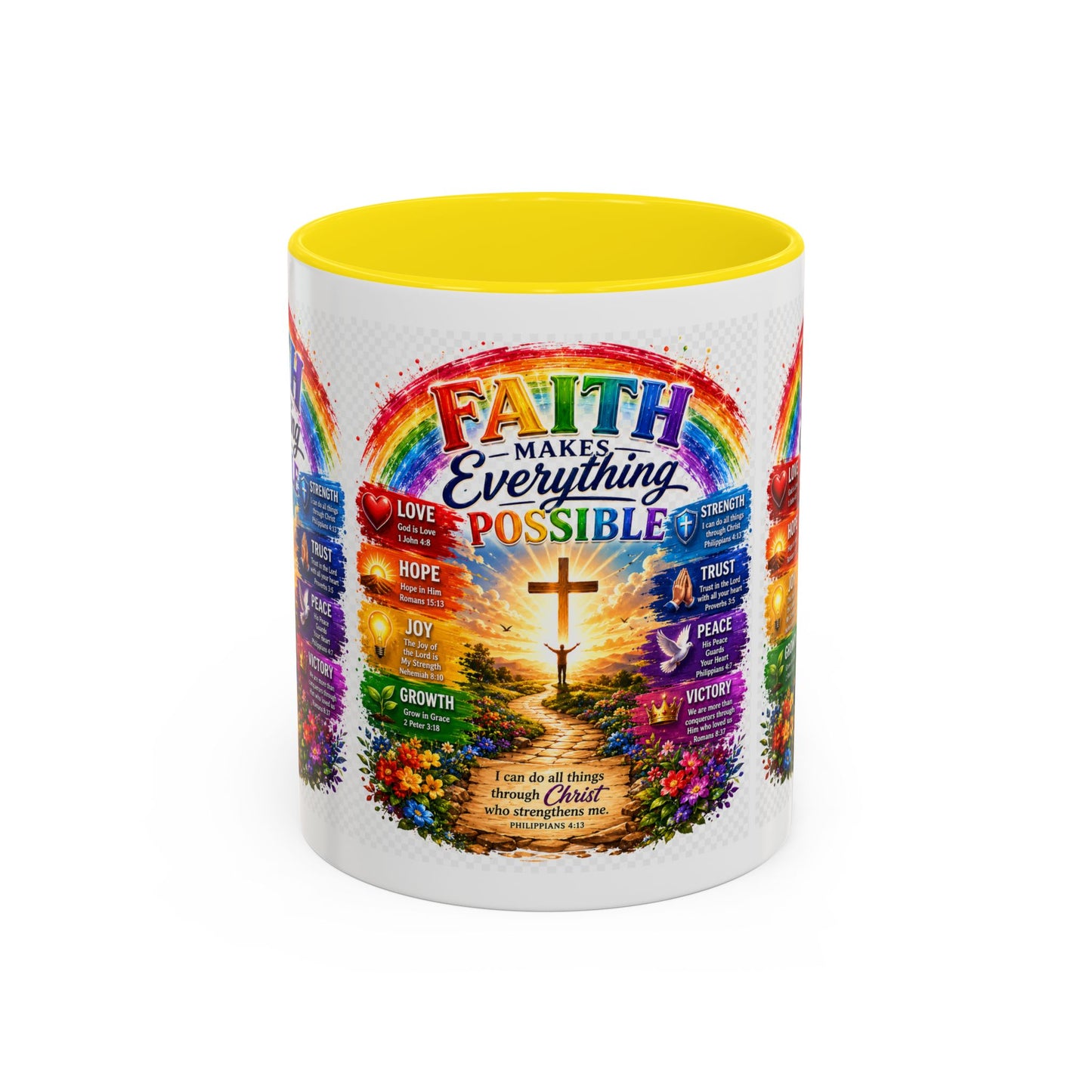 Faith Makes Everything Possible Coffee Mug — Inspirational Christian Accent Mug