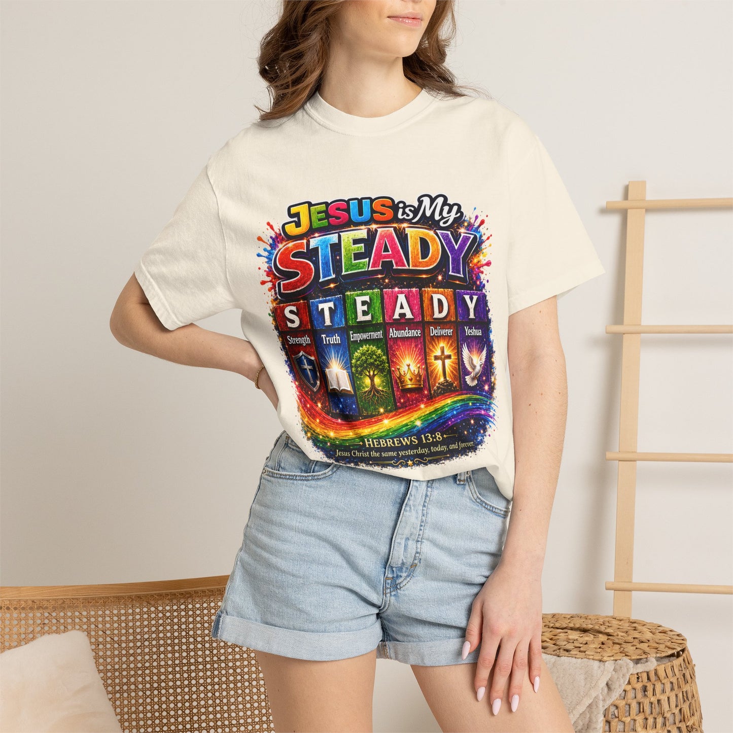 Jesus Is My Steady Rainbow T-shirt