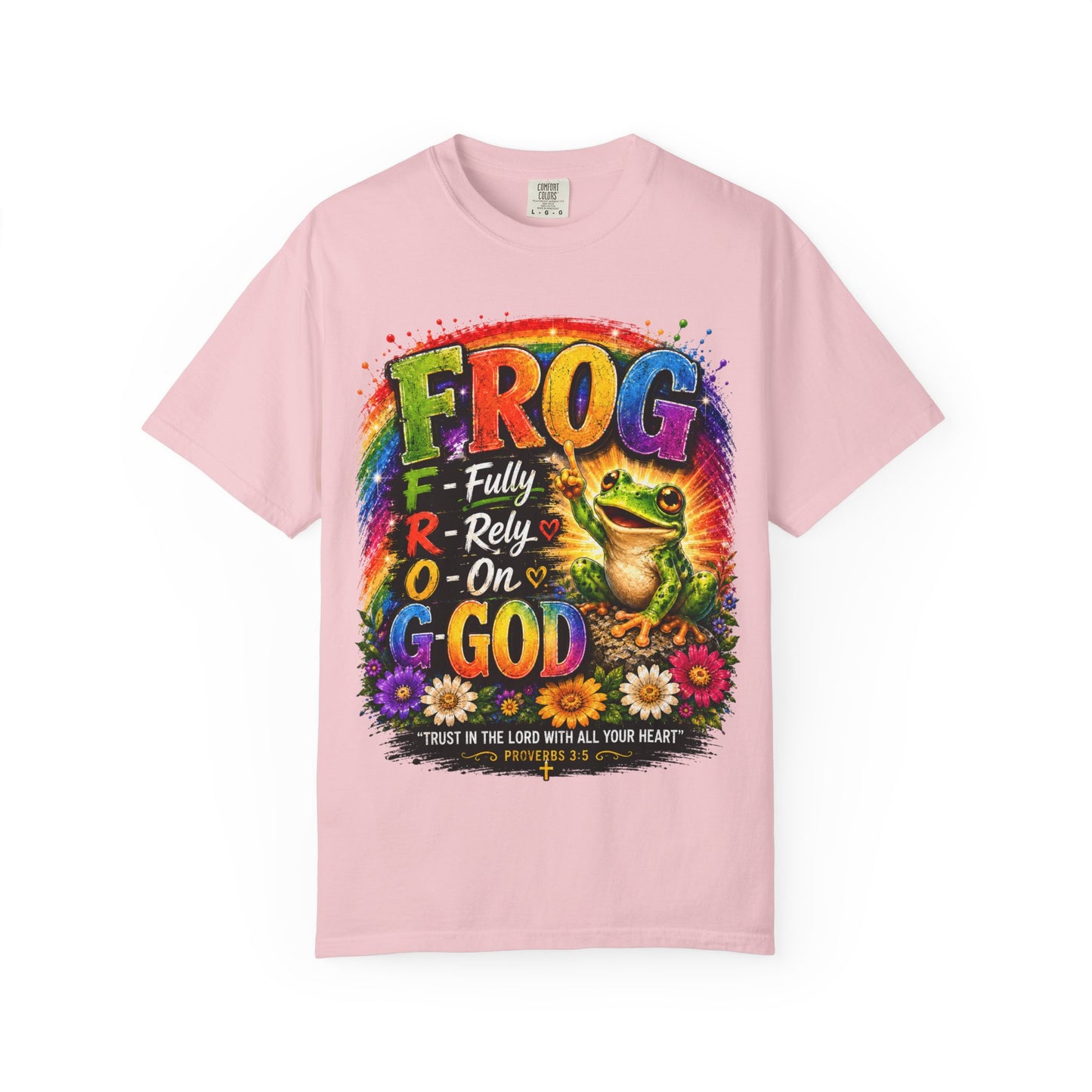 Frog — "Fully Rely On God" Colorful Christian T-Shirt