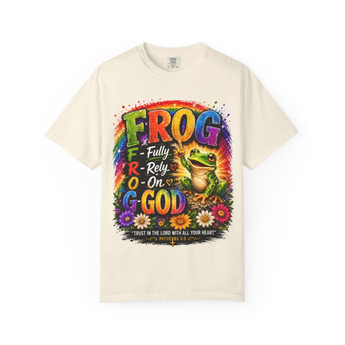 Frog — "Fully Rely On God" Colorful Christian T-Shirt